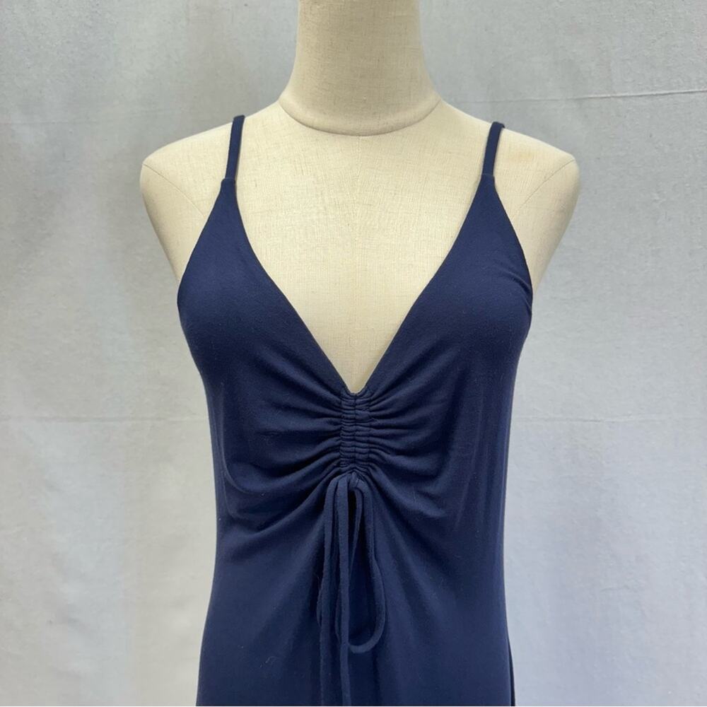 Lou & Grey‎ Signaturesoft navy stretch jersey knit midi dress size medium - Picture 9 of 14